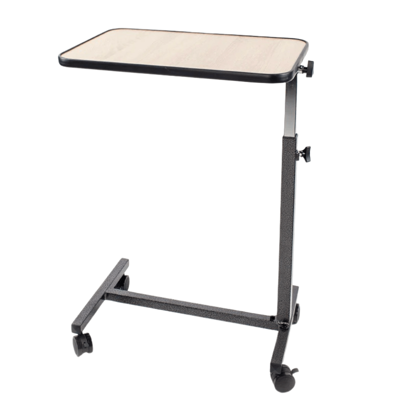 Sengebord med hjul i lyst træ - Seniorshop