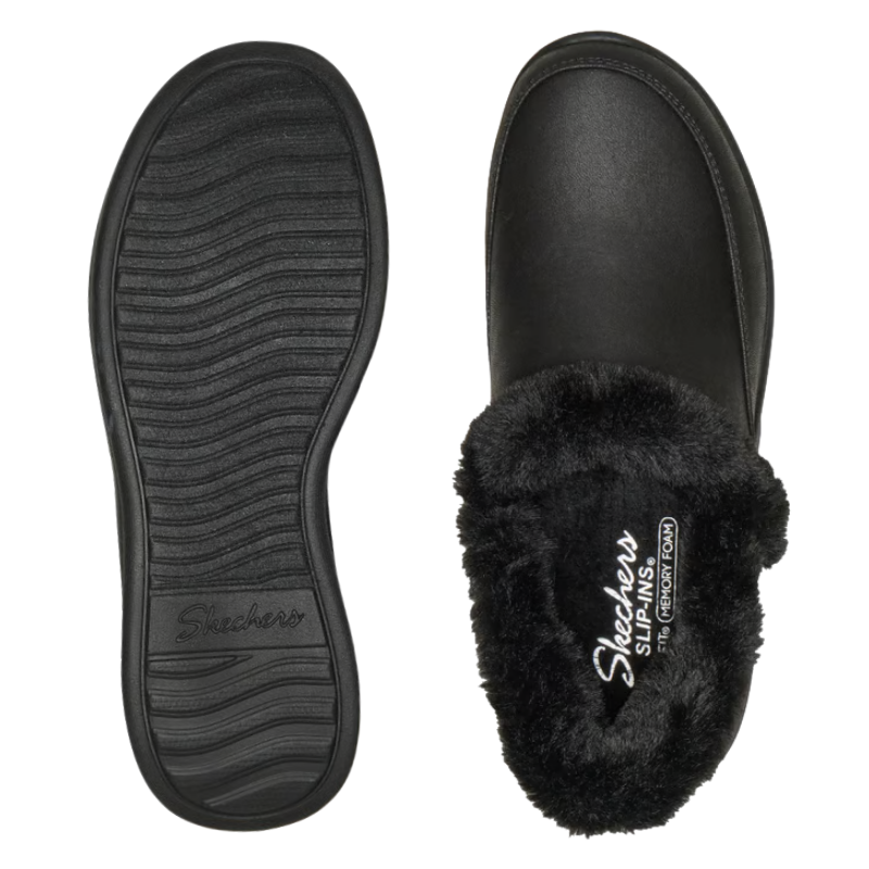 Skechers slip-in damehjemmesko - Svart