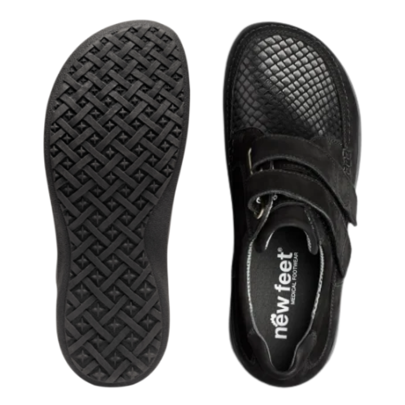 New Feet romslig damesko - Svart