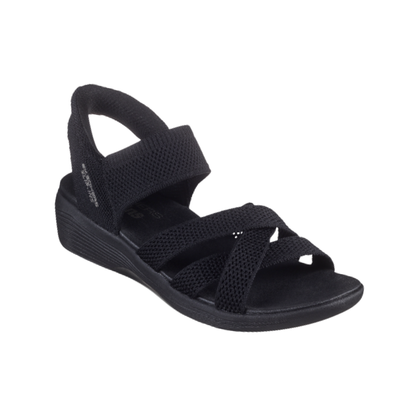 Skechers slip-in damesandal - Sort