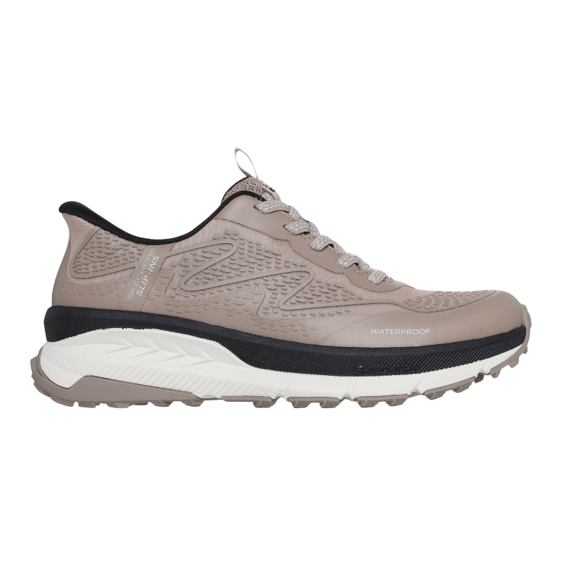 Skechers vanntett slip-in damesneaker - Gråbrun