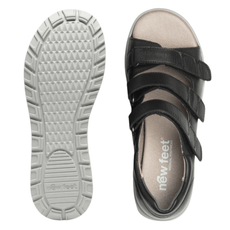 New Feet damesandal med hælkappe - Sort