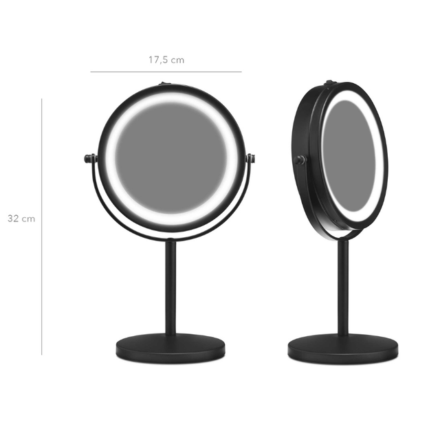 Makeup - spejl med lys - 1x / 10x forstørrelse