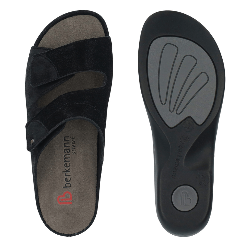 Berkemann damesandal - Sort ruskind