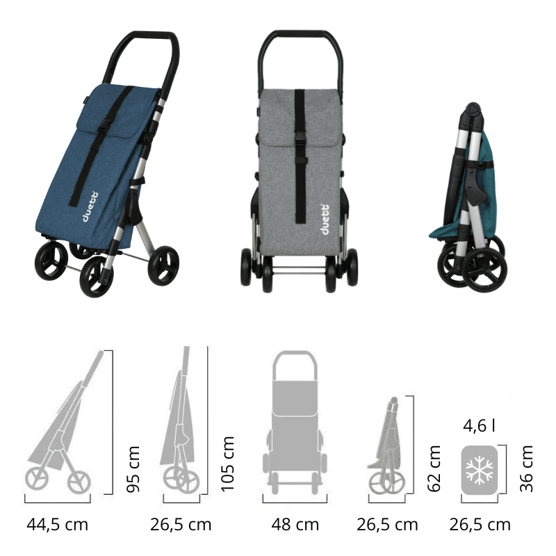 Muuvi Up Texture indkøbsvogn - Grå