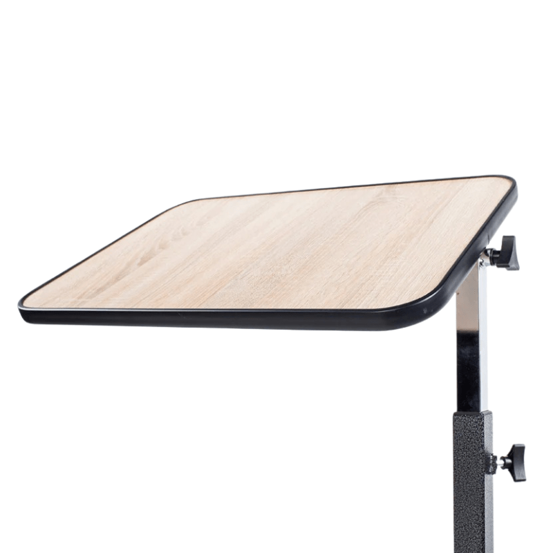 Sengebord med hjul i lyst træ - Seniorshop