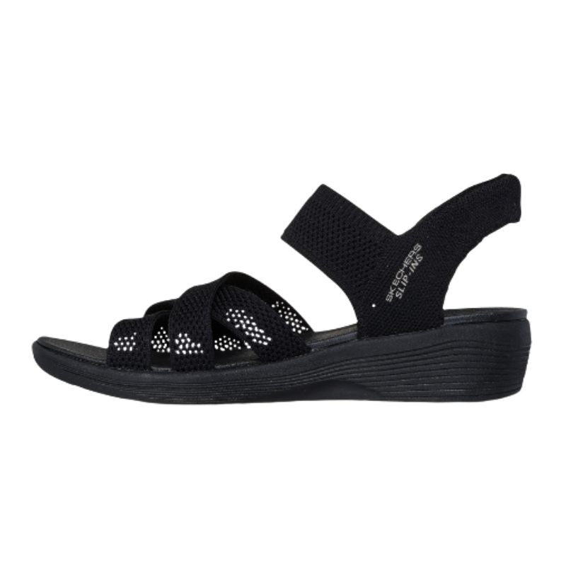 Skechers slip-in damesandal - Sort