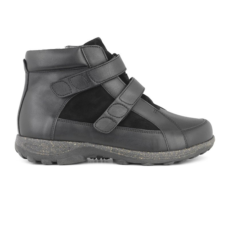 New Feet damestøvle med velcro - Sort - Seniorshop