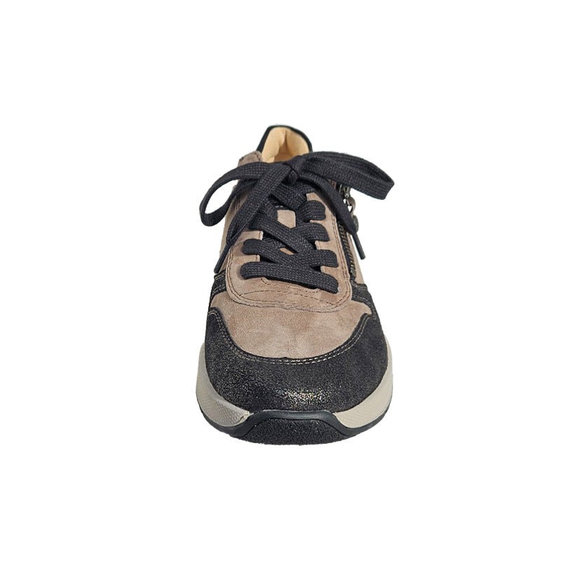 V sporty sneaker - Beige/Sort - Seniorshop