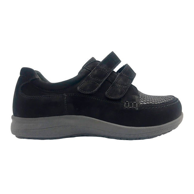 New Feet damesko med velcroluk - Sort - Seniorshop