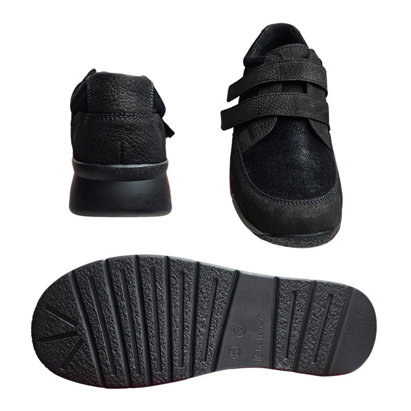 Berkemann herresko med velcro - Sort - Seniorshop