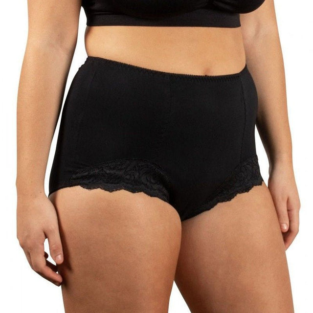 Inkontinens trusse med blonde - Sort - Seniorshop