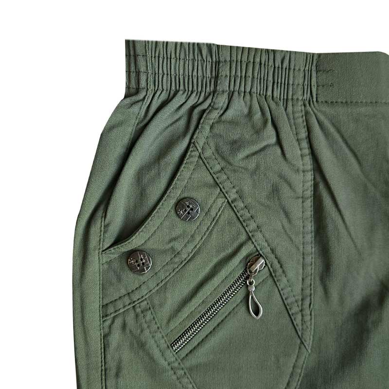 Let forede damebukser - Khaki grøn - Seniorshop