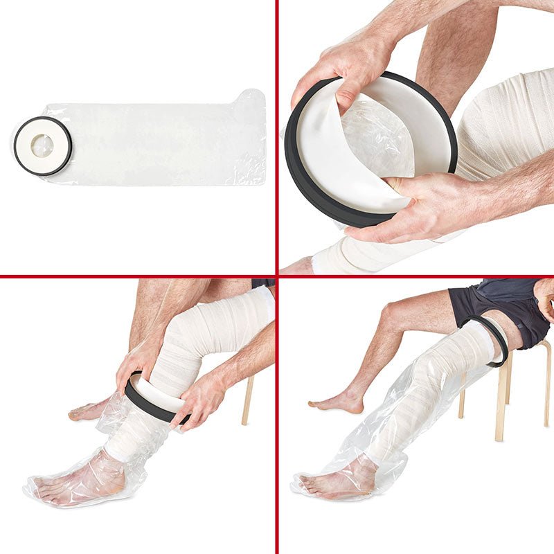 Badeovertræk til bandage/gips - Helt ben - Seniorshop