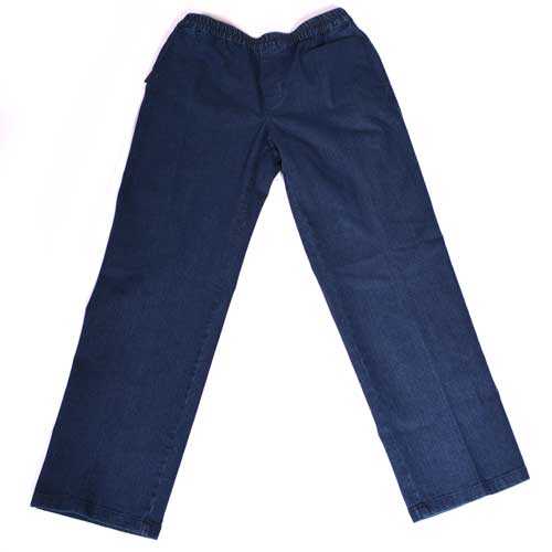 Jeans med elastikk i midjen - Blå