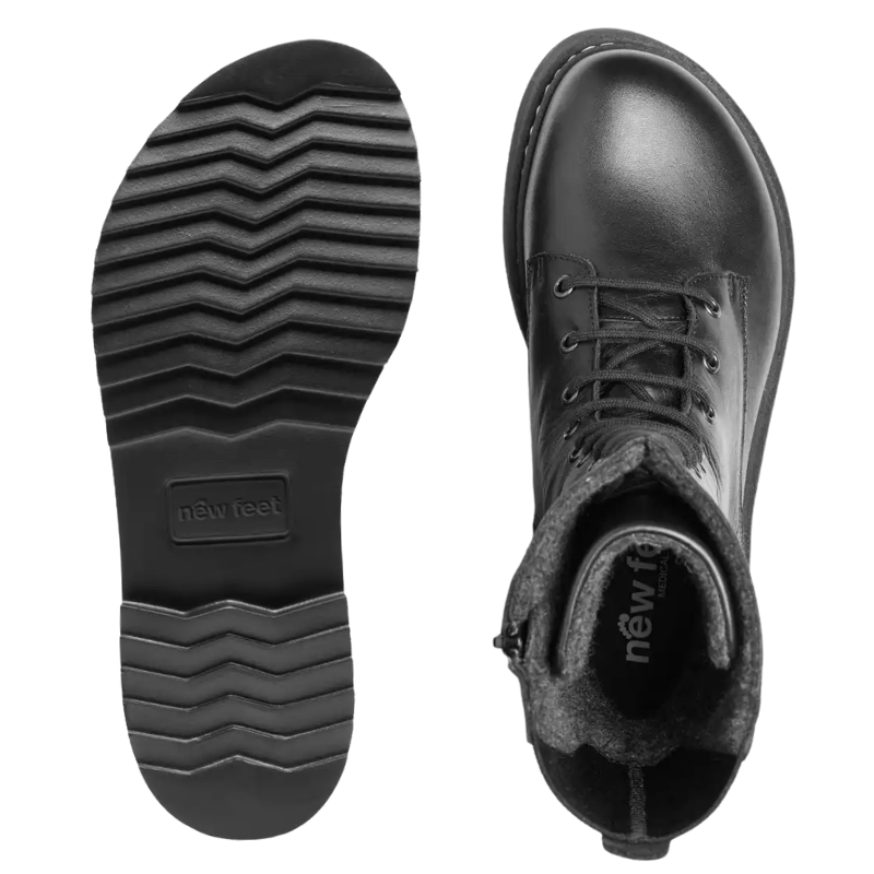 New Feet lang damestøvel – Svart