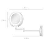 10246-90 Vegghengt make-up speil Hvit