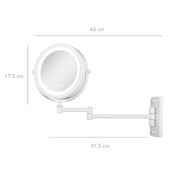 10246-90 Vegghengt make-up speil Hvit