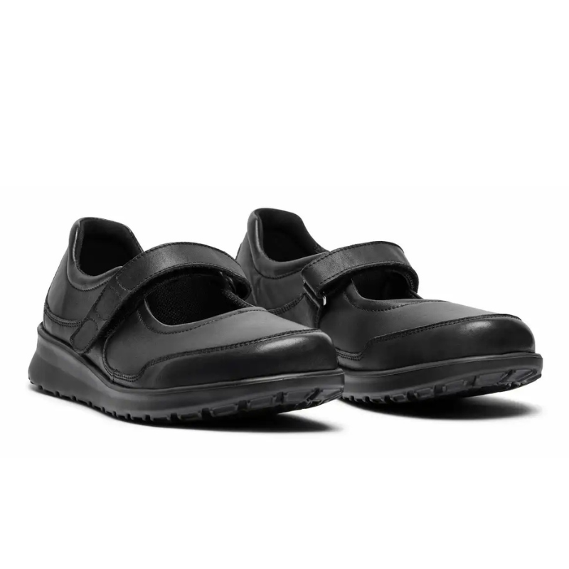 New Feet ballerina med borrelås – Sort