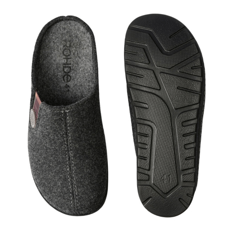 Rohde herreslipper - Koksgrå filt