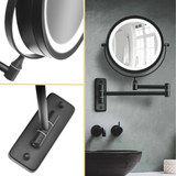 10246-00 veggmontert make-up speil svart