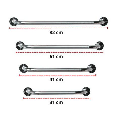 Støttegreb i krom - Flere størrelser