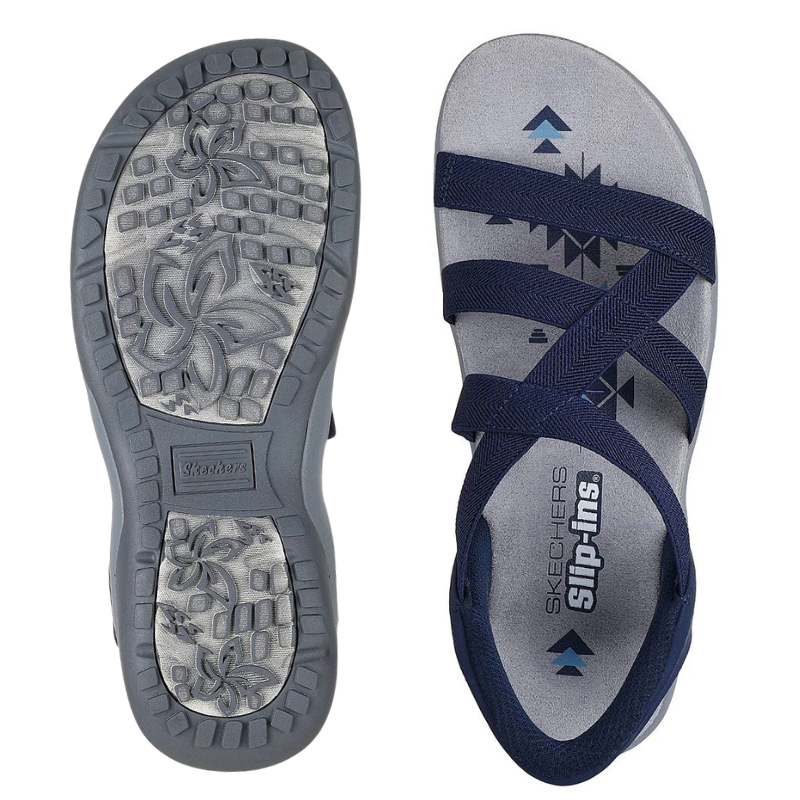 Skechers slip-in damesandal - Blå