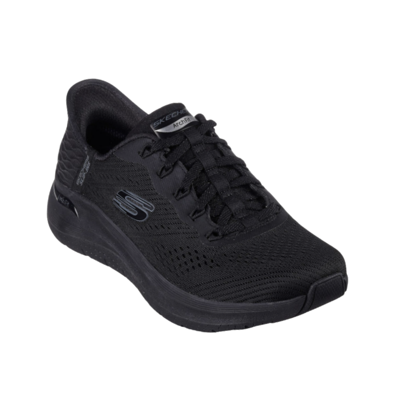Skechers bred slip-in damesneaker - Svart