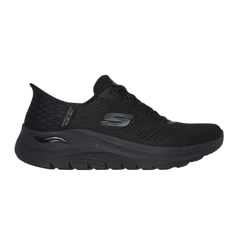 Skechers bred slip-in damesneaker - Svart