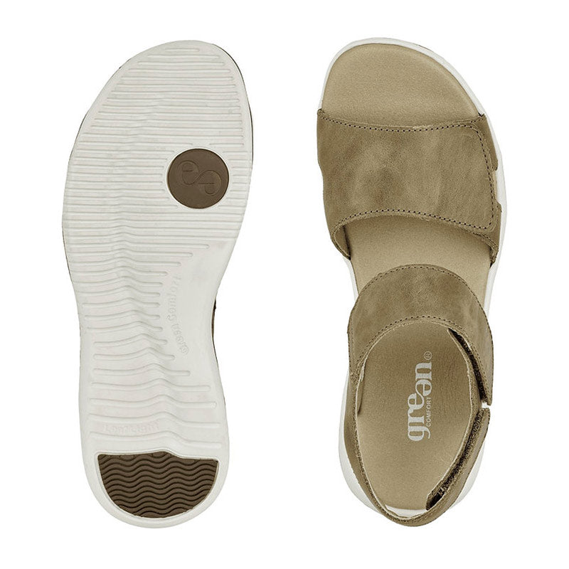 Damesandal, Oliven, Green Comfort