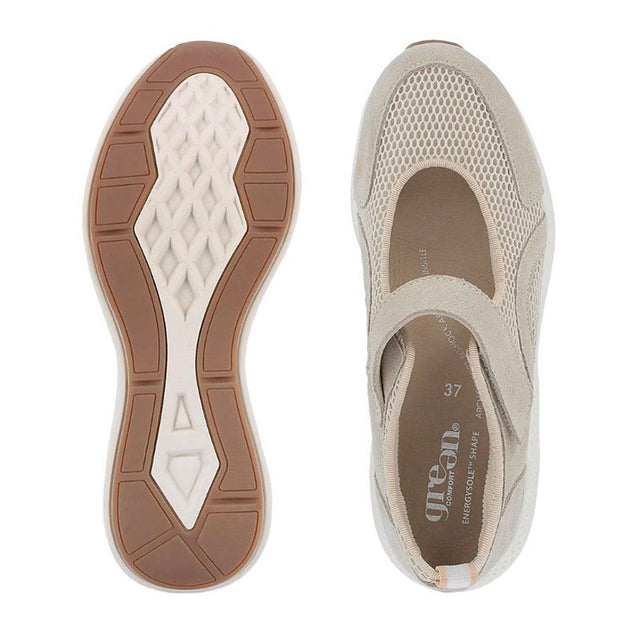 Damesko med borrelås, Sand, Green Comfort