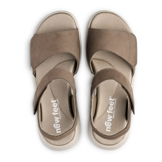 Lett damesandal, Sand, New Feet