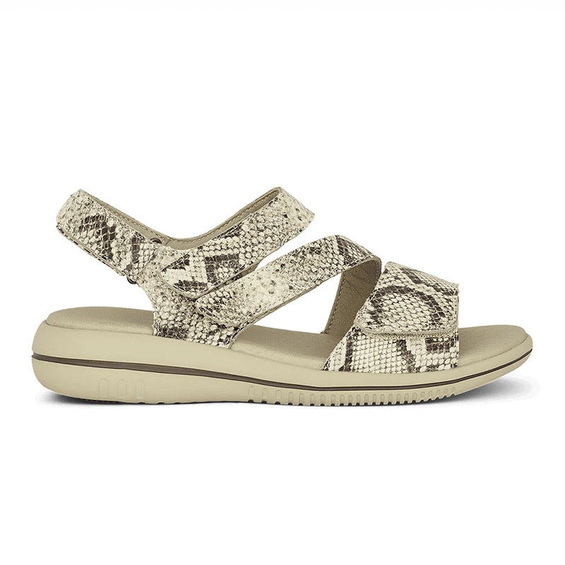 Damesandal, Snake, Green Comfort