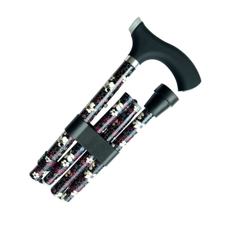Stokk, sammenleggbar, blomsterdesign