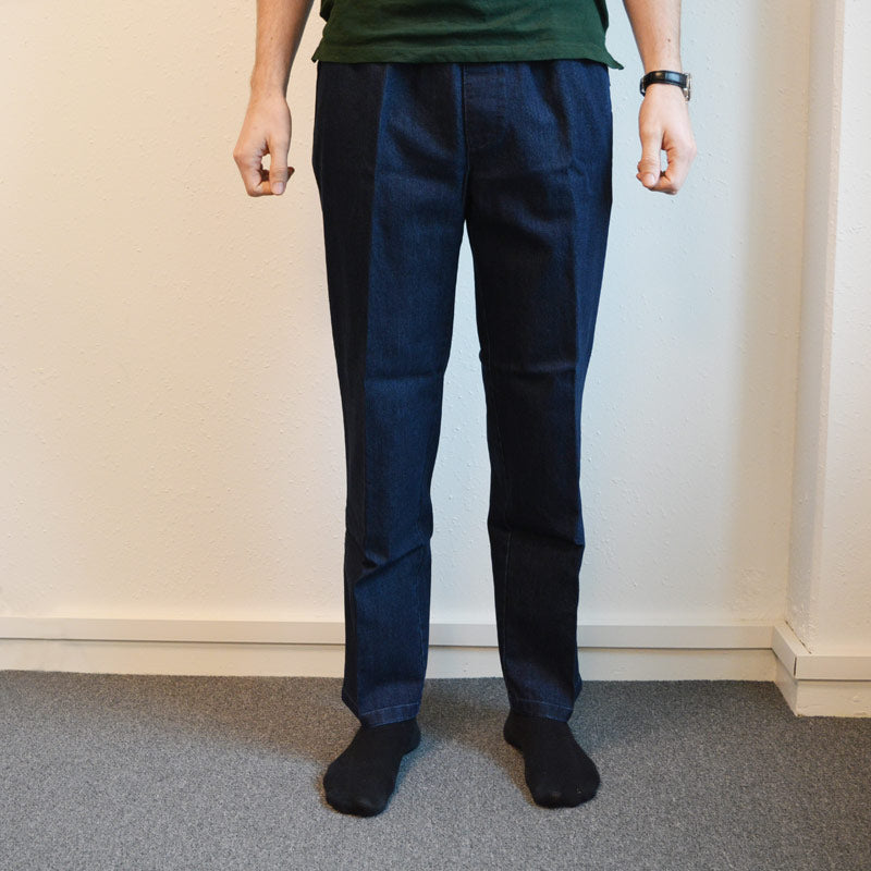 Jeans med elastikk i midjen - Blå
