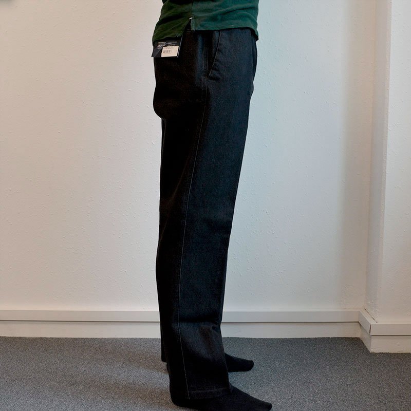 Jeans med elastik i taljen - Koksgrå/sort - Seniorshop