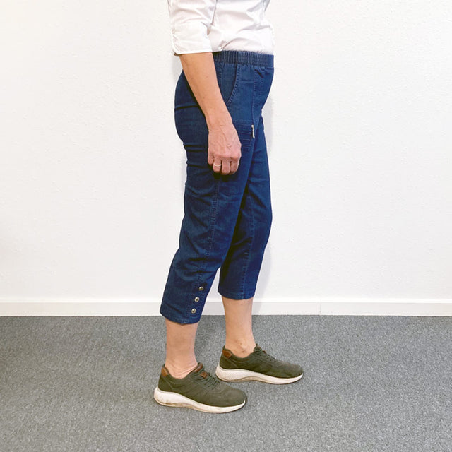 Capri damebukser - Blå denim
