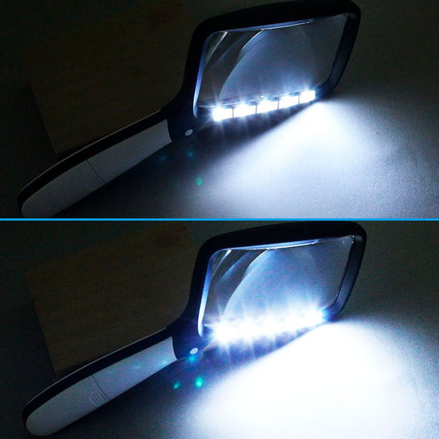 Lese-lup med LED-lys, 3x forstørrelse