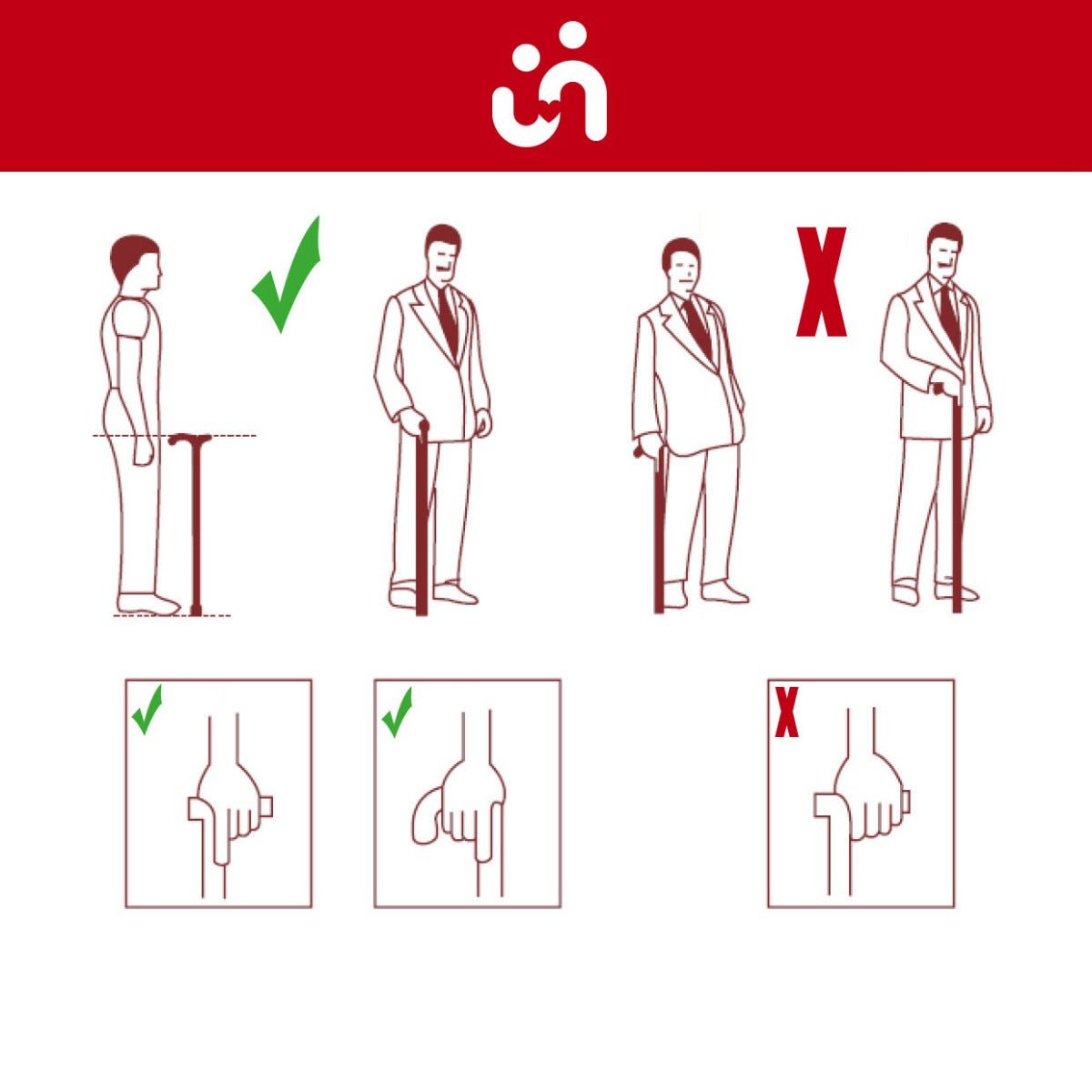 Foldbar krykke - Mønstret - Seniorshop